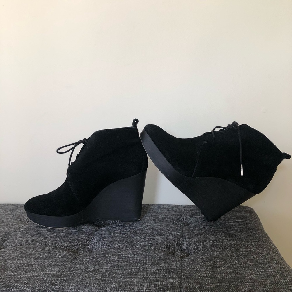 KORS Michael Kors Suede Wedge Booties